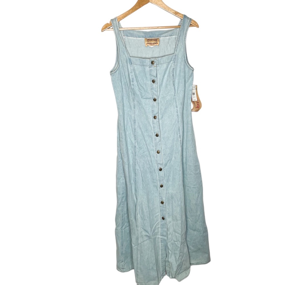 NWT Vintage Studio Ease Denim Button Down Dress